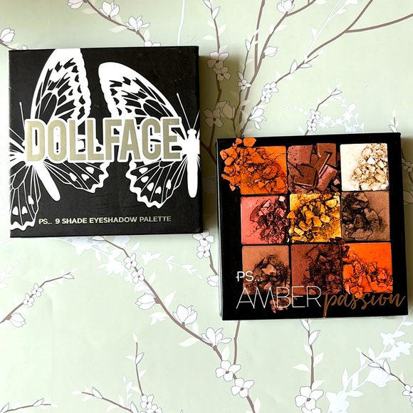 PS…EYESHADOW PALETTE BUNDLE AMBER PASSION  & DOLLFACE. NEW! EACH HAS 9 TRAYS. - Picture 1 of 9